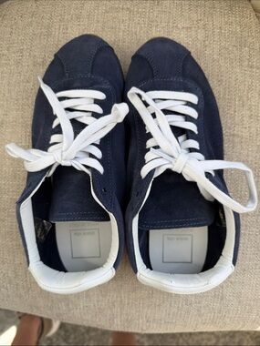 Women’s  Navy Suede Sneakers with White Laces